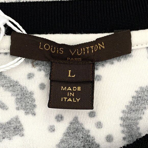 Louis Vuitton Womens Black & White Graphic Print Short Sleeve T-Shirt Size Large - Picture 5 of 8